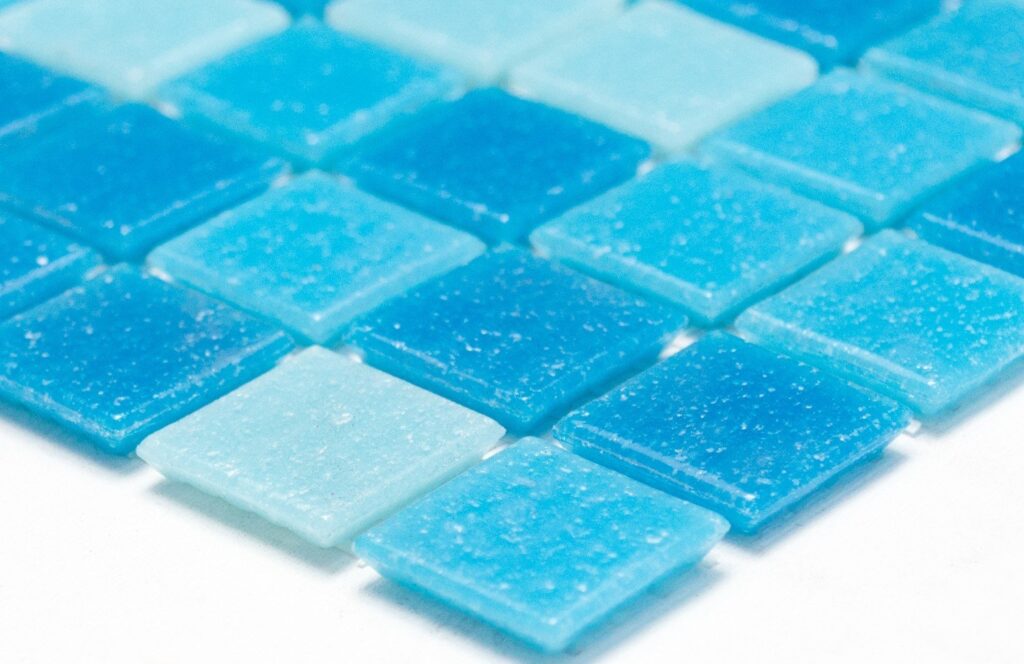 blue mosaic pool tiles